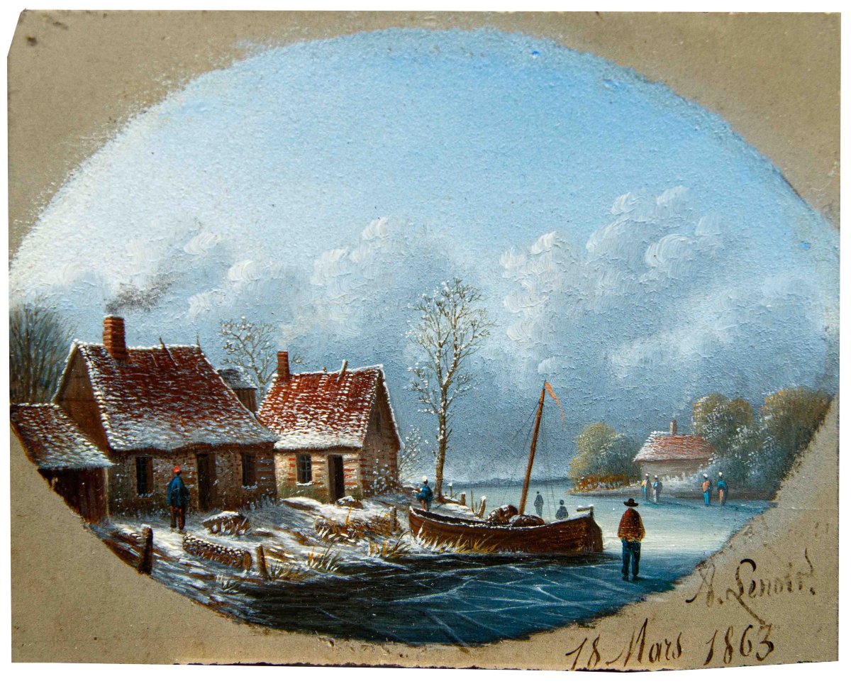 Alexandre-albert Lenoir (1801, Paris – 1891, Paris), Winter Landscapes-photo-2