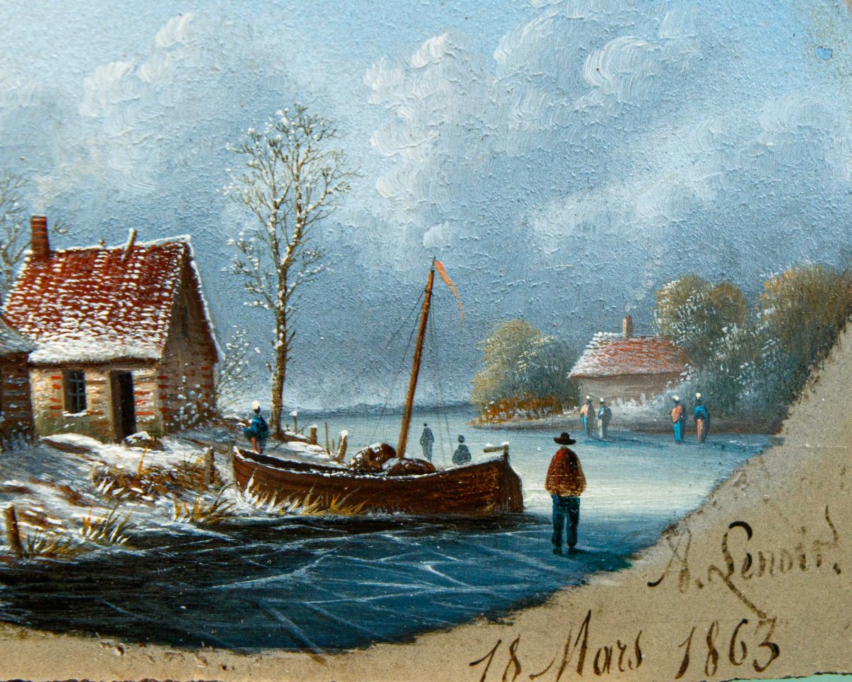 Alexandre-albert Lenoir (1801, Paris – 1891, Paris), Winter Landscapes-photo-2