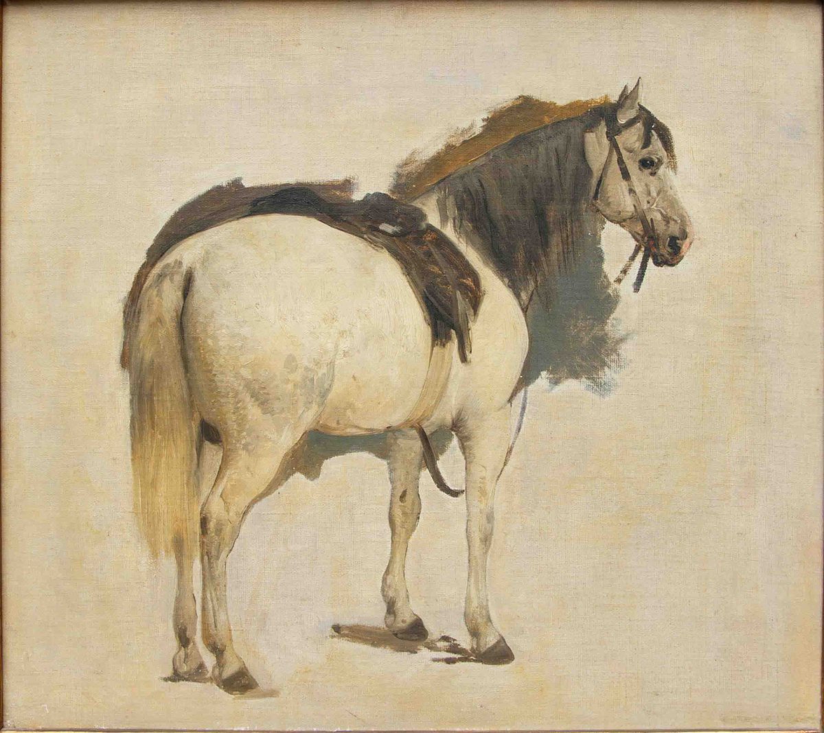Gerolamo Induno (Milan 1825 - 1890), Cheval-photo-2