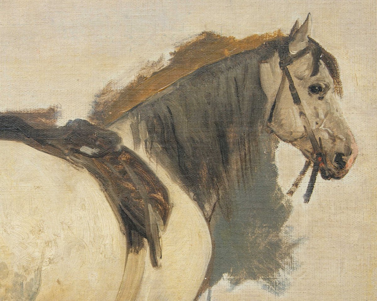 Gerolamo Induno (Milan 1825 - 1890), Cheval-photo-2