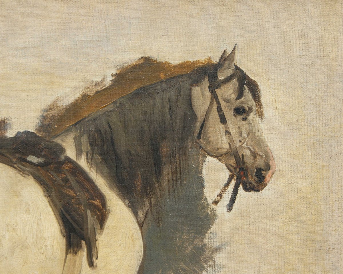 Gerolamo Induno (Milan 1825 - 1890), Cheval-photo-4