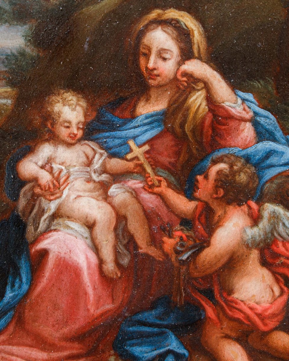 Niccolò Berrettoni (macerata Feltria, 1637 – Rome, 1682), Madonna And Child With Angels-photo-2