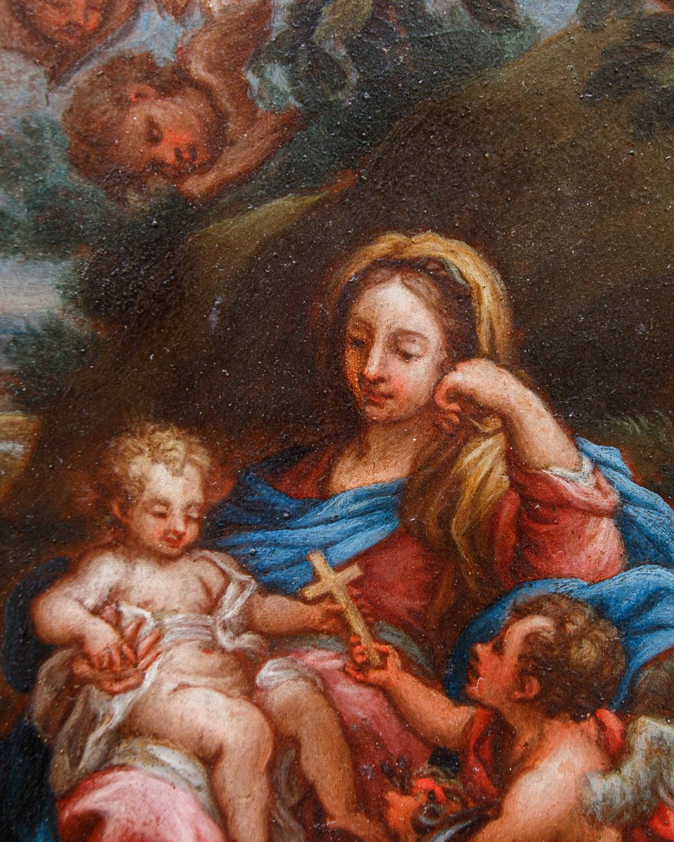 Niccolò Berrettoni (macerata Feltria, 1637 – Rome, 1682), Madonna And Child With Angels-photo-3