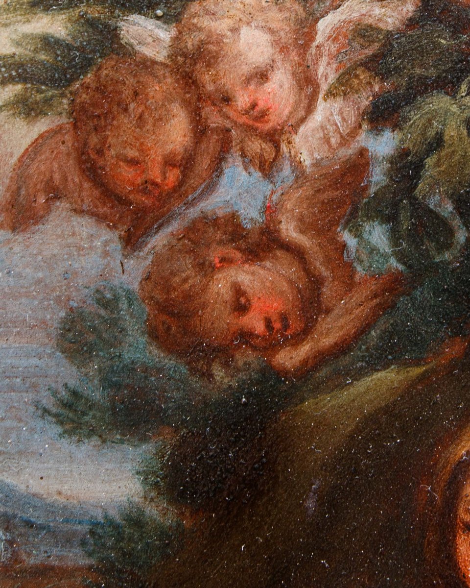 Niccolò Berrettoni (macerata Feltria, 1637 – Rome, 1682), Madonna And Child With Angels-photo-2
