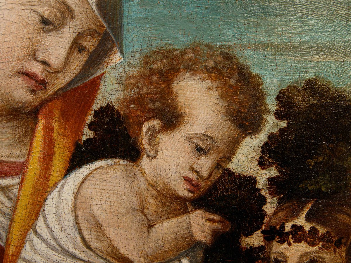 Rizzo Da Santacroce, atelier de,  Vierge à l’Enfant et Saint Jean-photo-1