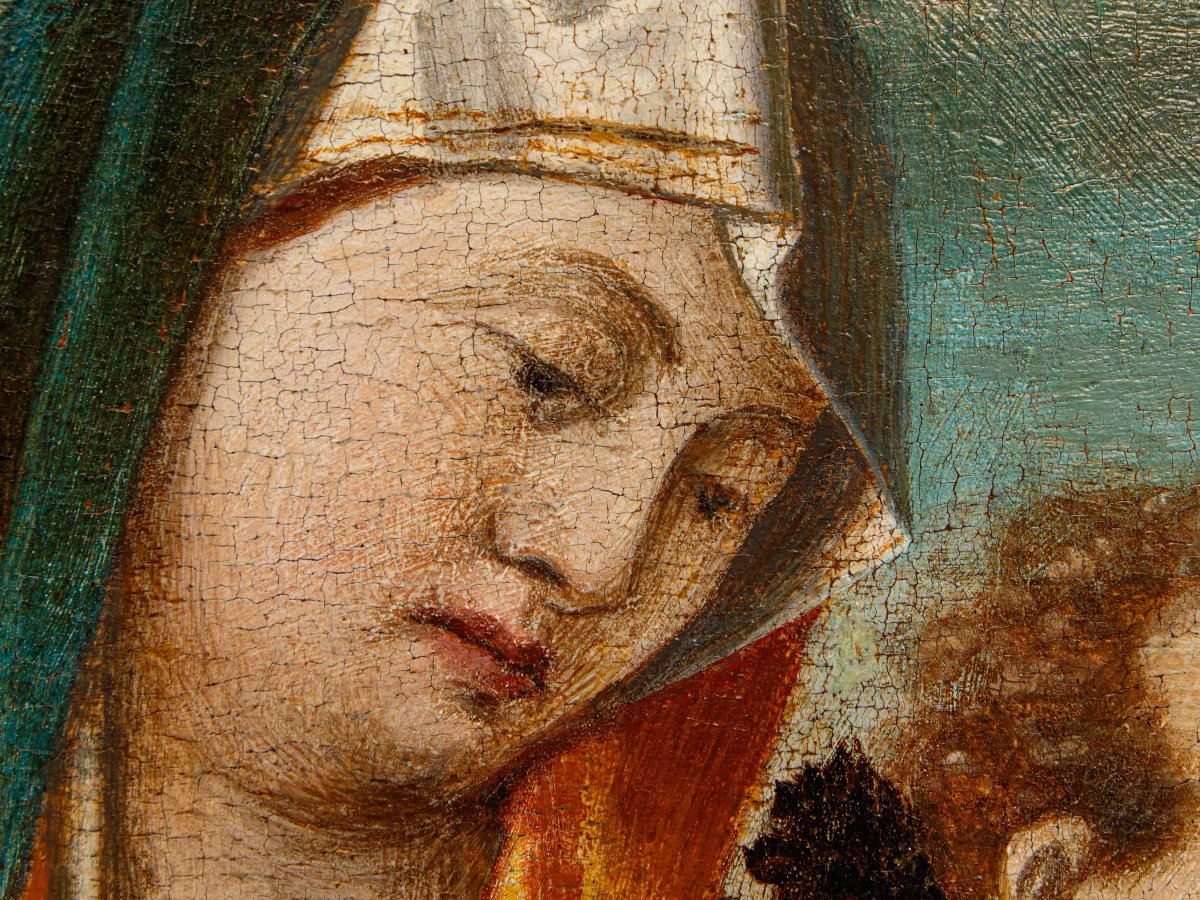 Rizzo Da Santacroce, atelier de,  Vierge à l’Enfant et Saint Jean-photo-3