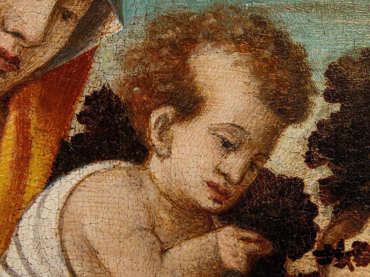Rizzo Da Santacroce, atelier de,  Vierge à l’Enfant et Saint Jean-photo-4