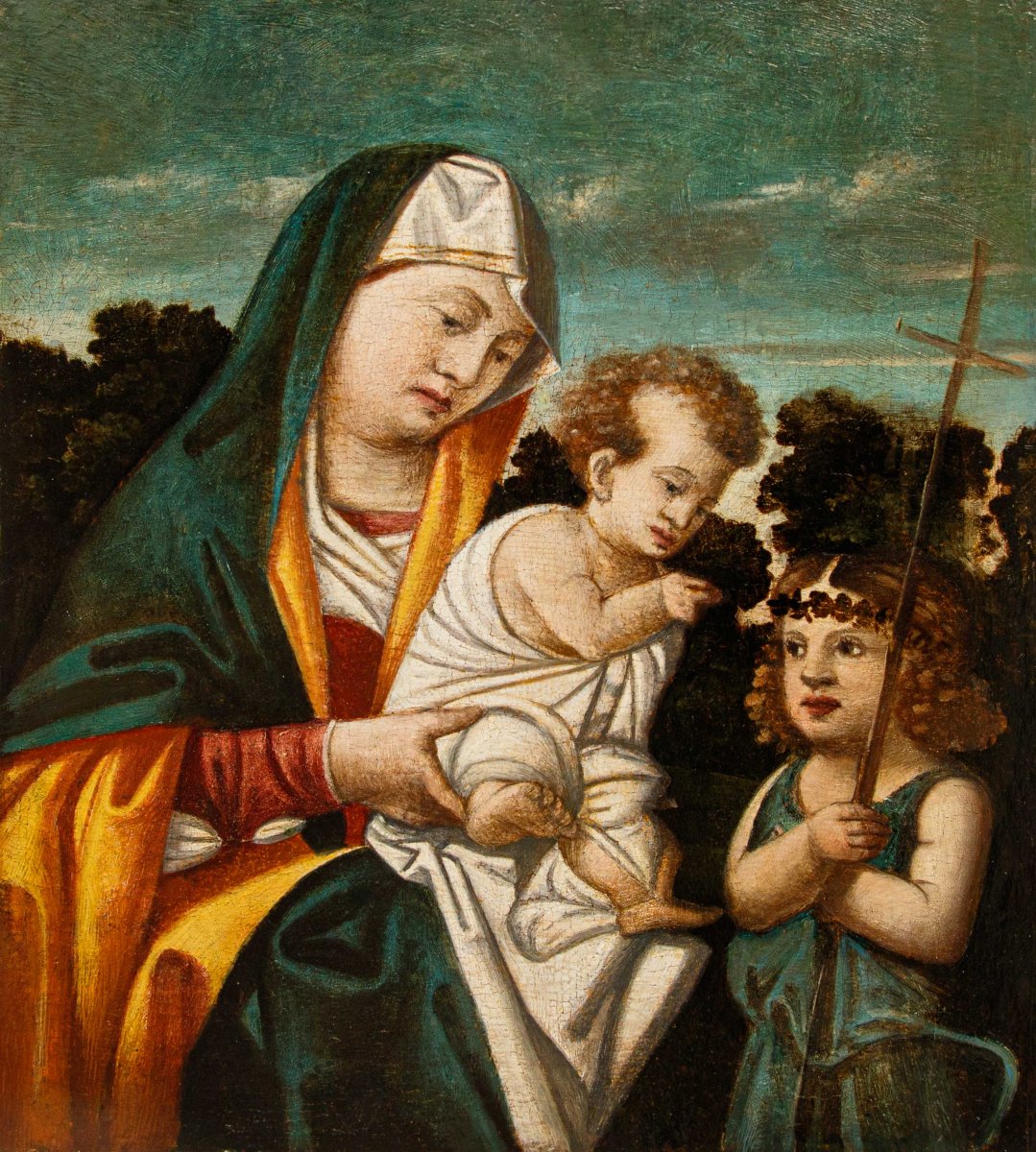 Rizzo Da Santacroce, atelier de,  Vierge à l’Enfant et Saint Jean