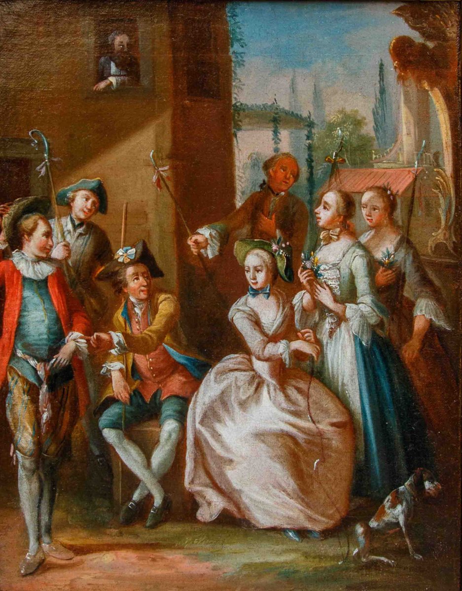 Antonio Zucchi (Venise, 1726 - 1795), Couple de scènes galantes-photo-2