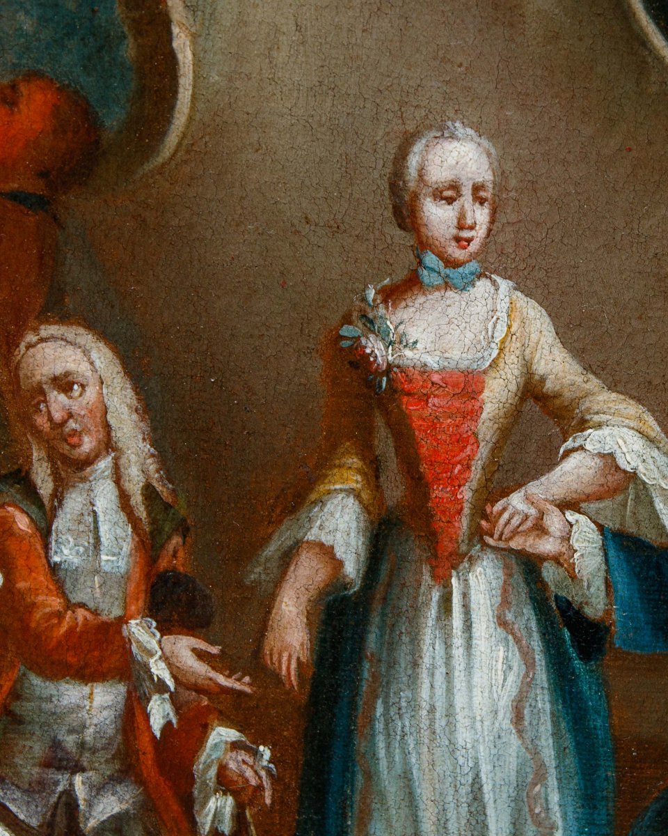 Antonio Zucchi (Venise, 1726 - 1795), Couple de scènes galantes-photo-5