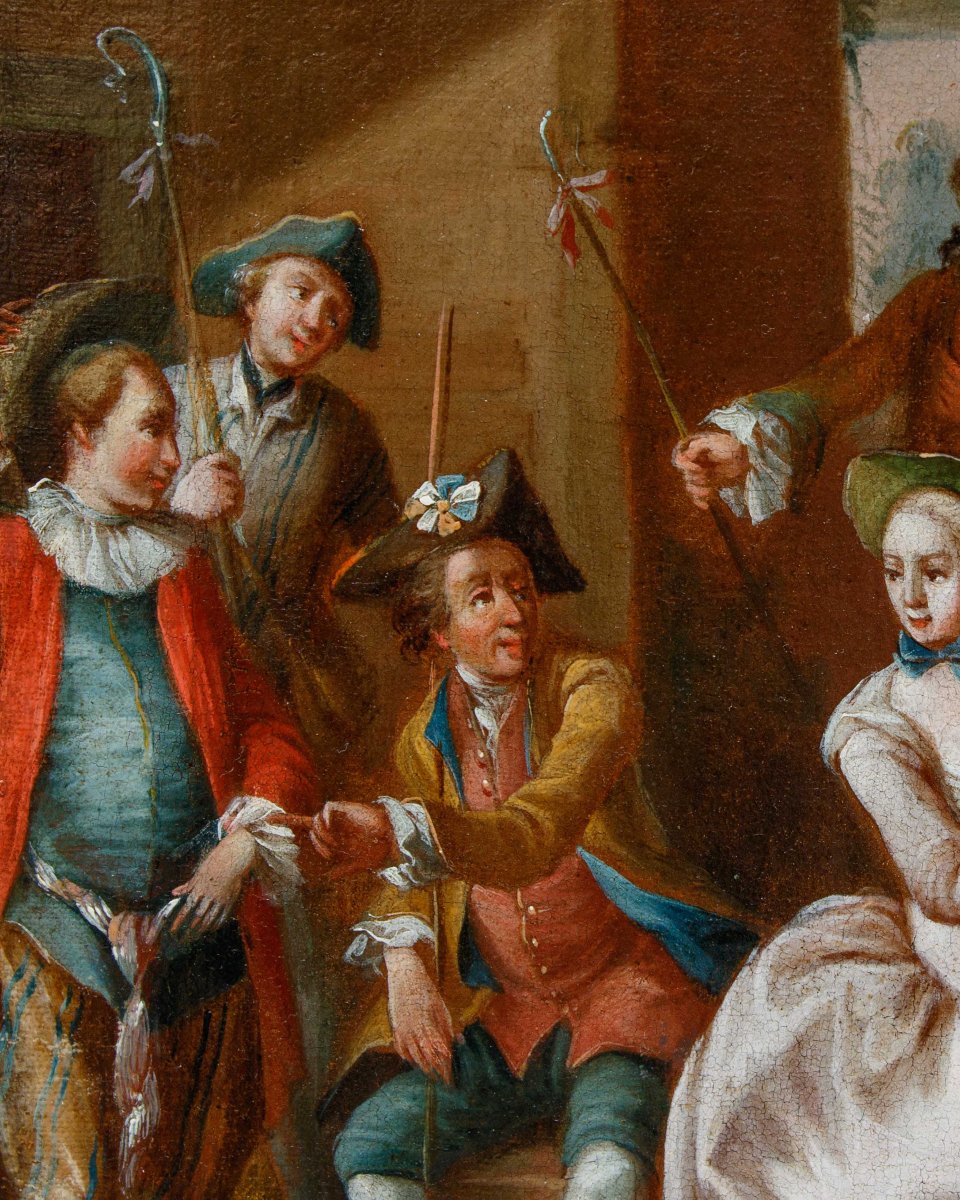 Antonio Zucchi (Venise, 1726 - 1795), Couple de scènes galantes-photo-6