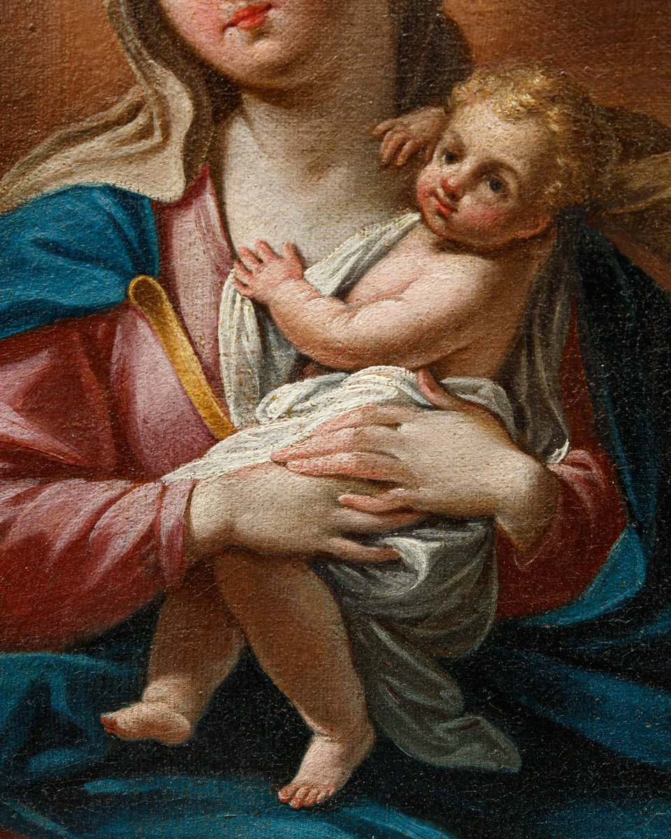 École émilienne, XVIIIe siècle, Vierge à l’enfant-photo-4