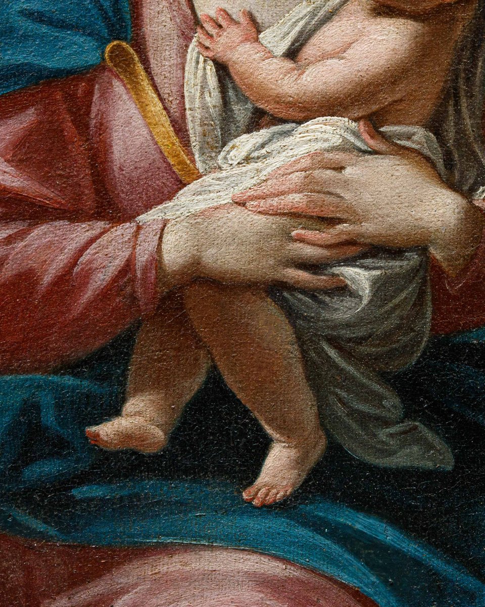 École émilienne, XVIIIe siècle, Vierge à l’enfant-photo-5