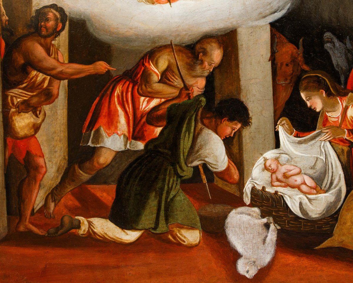 École vénito-crétoise du XVIIe siècle, Adoration des pasteurs-photo-3