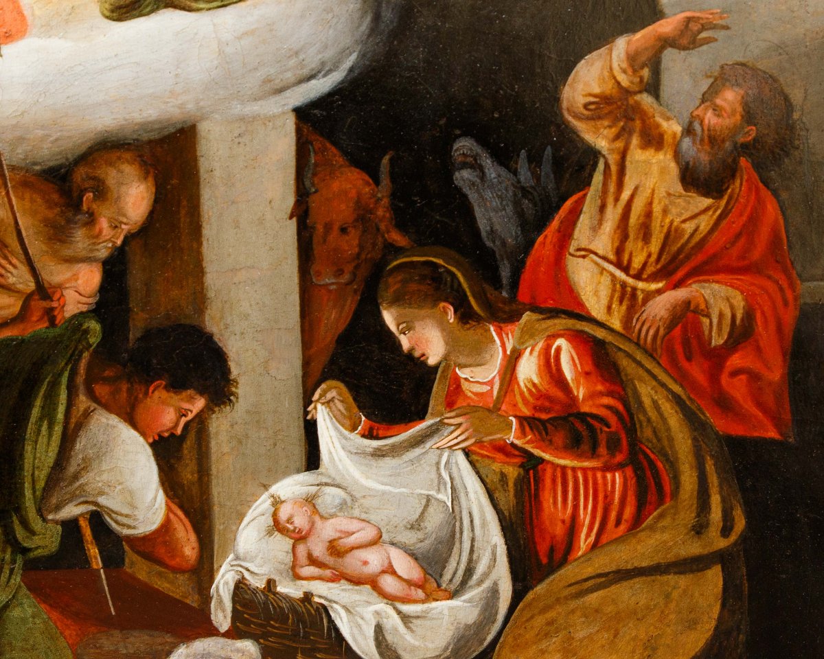 École vénito-crétoise du XVIIe siècle, Adoration des pasteurs-photo-4