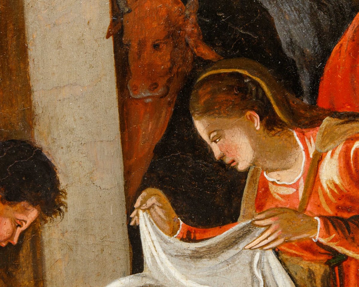 École vénito-crétoise du XVIIe siècle, Adoration des pasteurs-photo-2