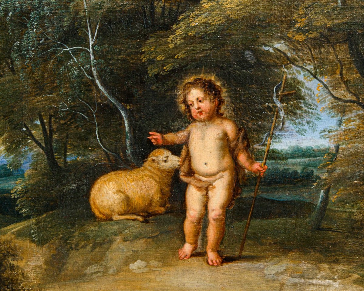 Pieter Van Avont (mechelen, 1600 – Deurne, 1652), Landscape With Saint John The Baptist And The Lamb-photo-1