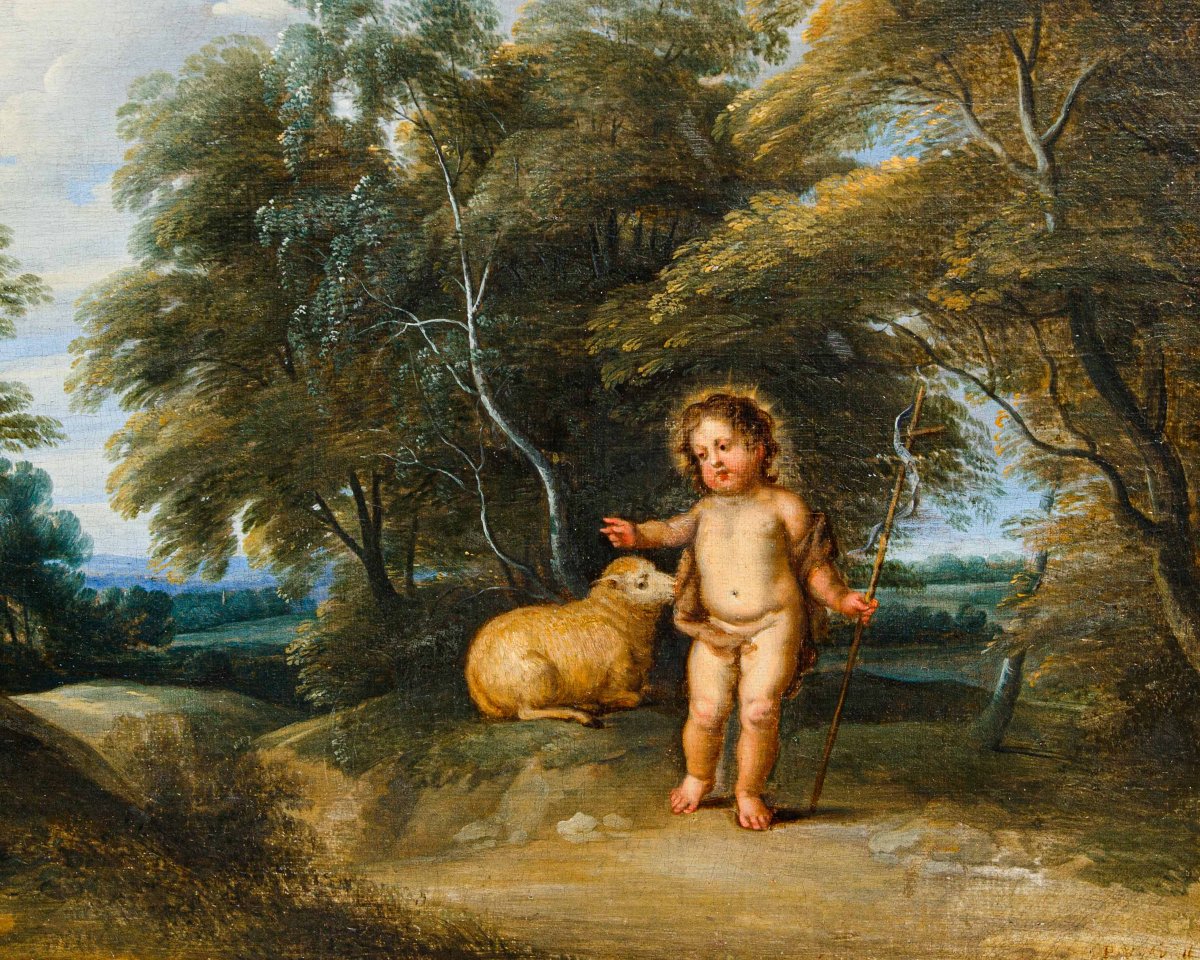 Pieter Van Avont (mechelen, 1600 – Deurne, 1652), Landscape With Saint John The Baptist And The Lamb-photo-3