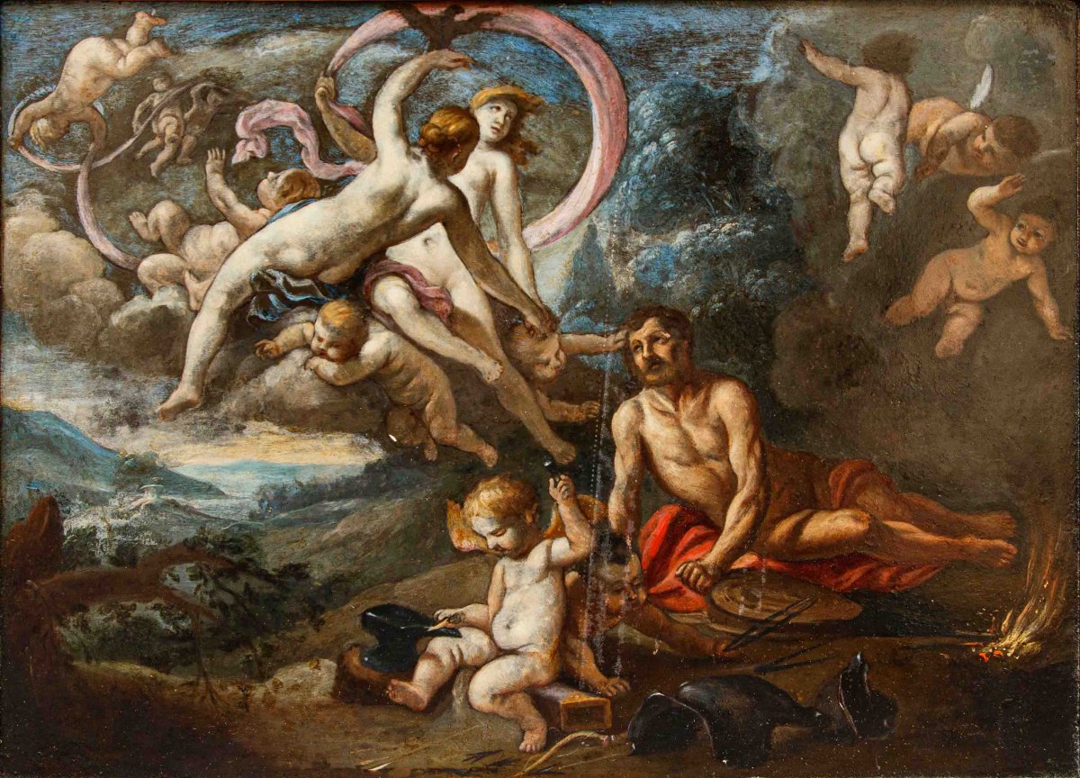 Cornelis Shut (Anvers, 1597 - Anvers, 1655), attr., Vénus se présente à la forge de Vulcain-photo-2