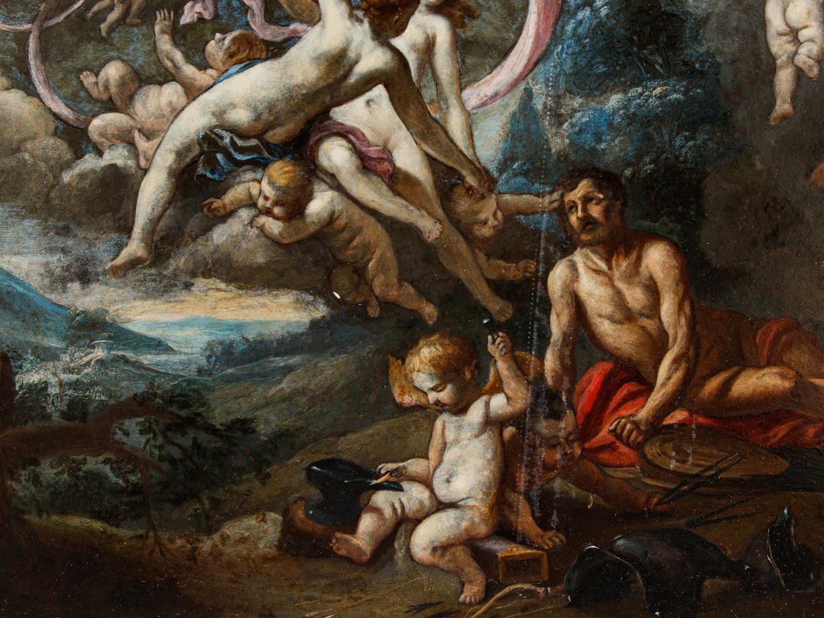 Cornelis Shut (Anvers, 1597 - Anvers, 1655), attr., Vénus se présente à la forge de Vulcain-photo-4