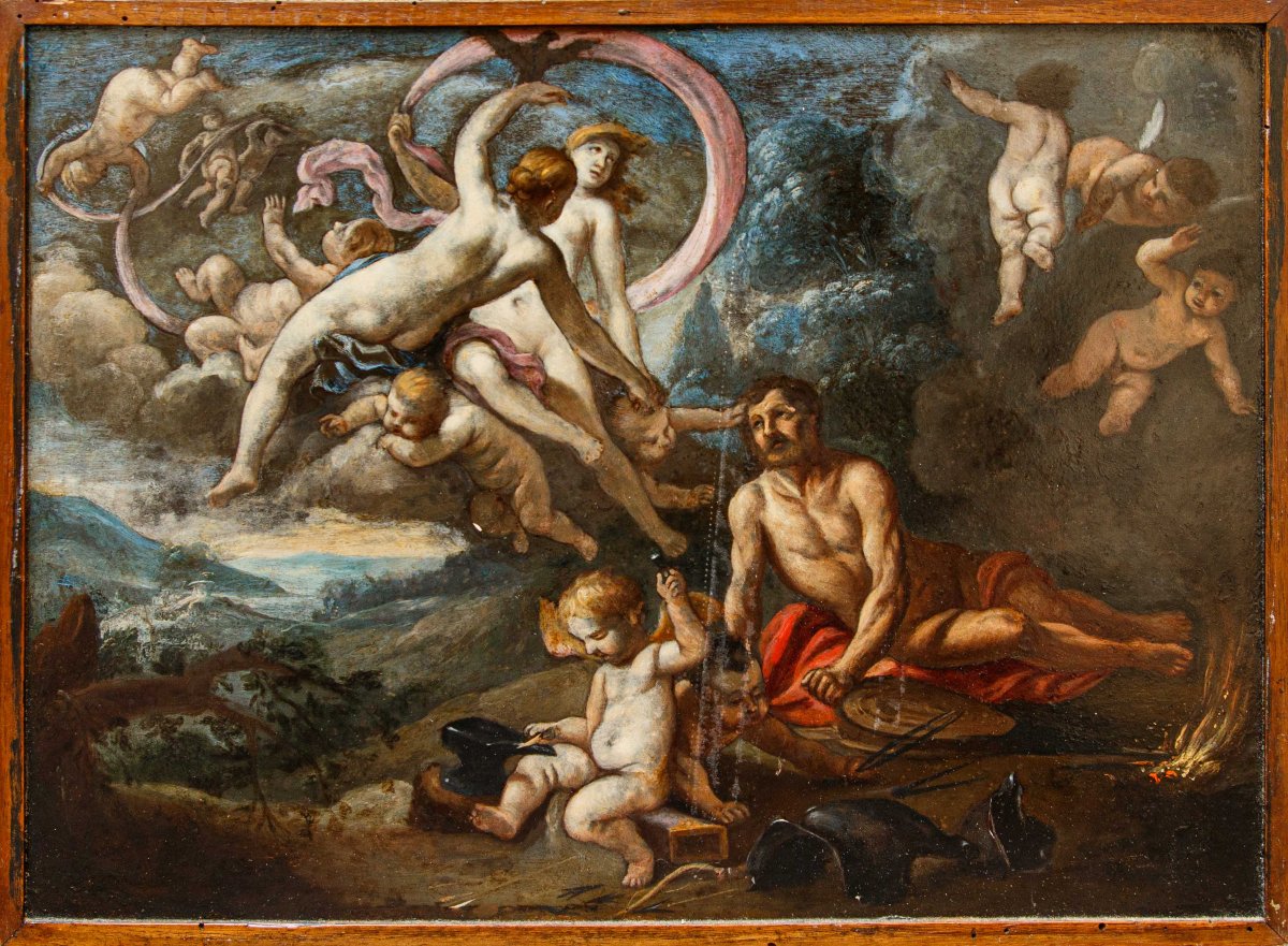 Cornelis Shut (Anvers, 1597 - Anvers, 1655), attr., Vénus se présente à la forge de Vulcain