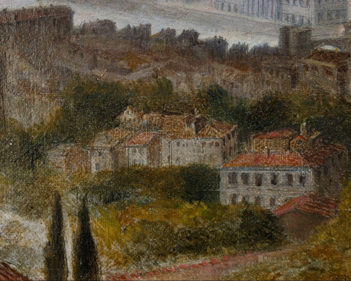 École italienne, XIXe siècle, Vue de Florence-photo-3