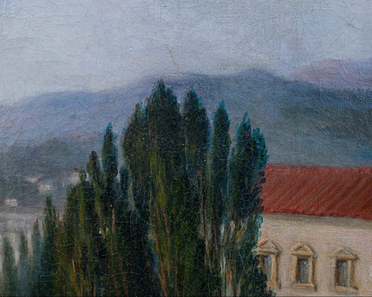 École italienne, XIXe siècle, Vue de Florence-photo-6