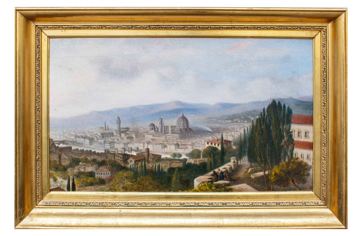École italienne, XIXe siècle, Vue de Florence