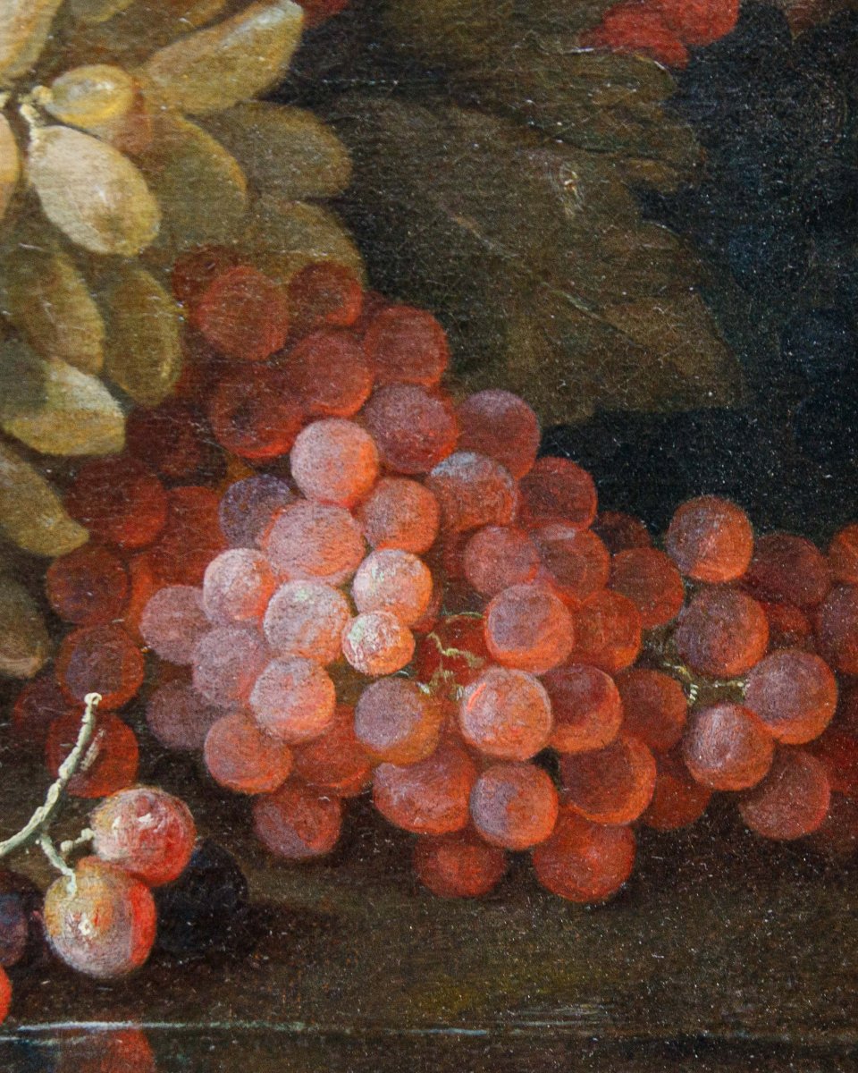 Maximilian Pfeiler (active Ca. 1683–1721), Still Life With White And Black Grapes-photo-2