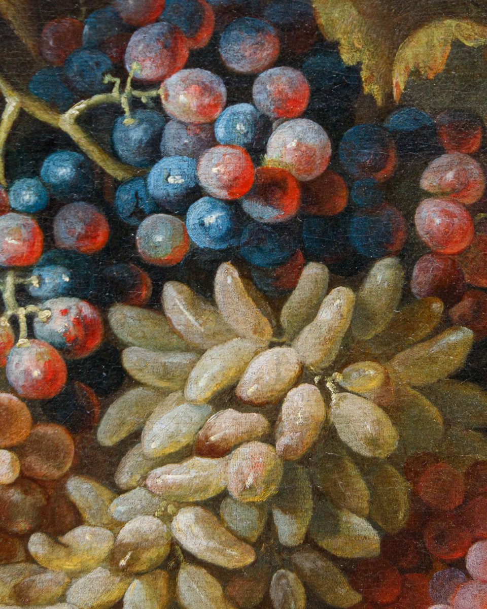 Maximilian Pfeiler (active Ca. 1683–1721), Still Life With White And Black Grapes-photo-4