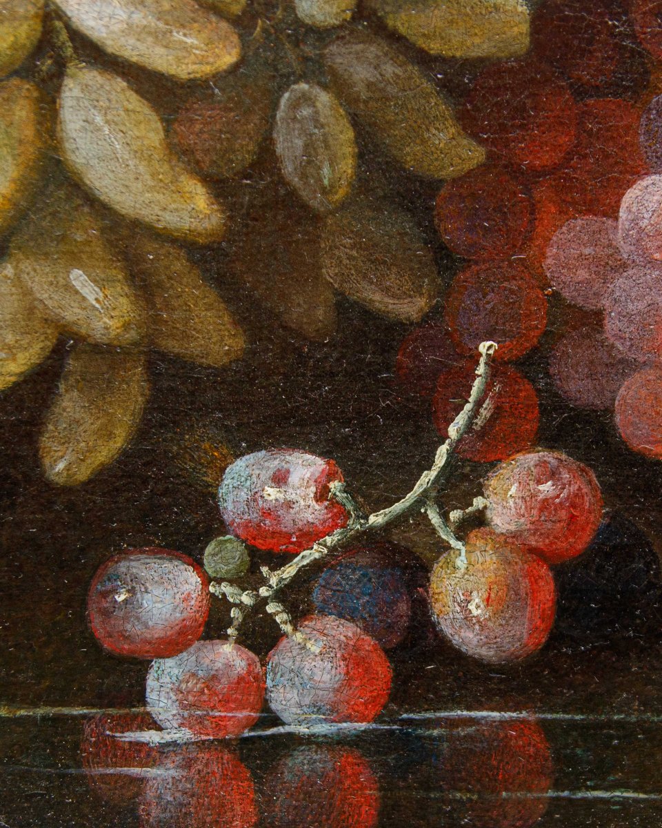 Maximilian Pfeiler (active Ca. 1683–1721), Still Life With White And Black Grapes-photo-5