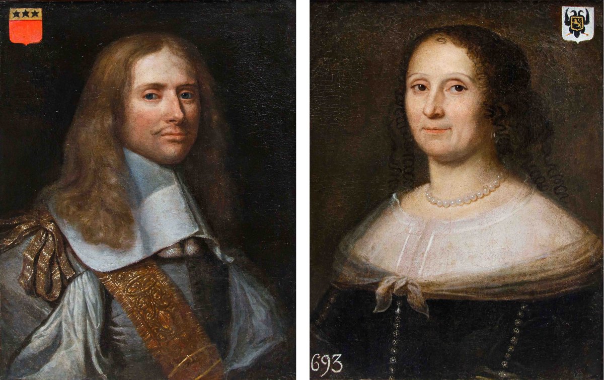 Disciple de Philippe de Champaigne (Bruxelles, 1602 - Paris, 1674), Paire de portraits-photo-2