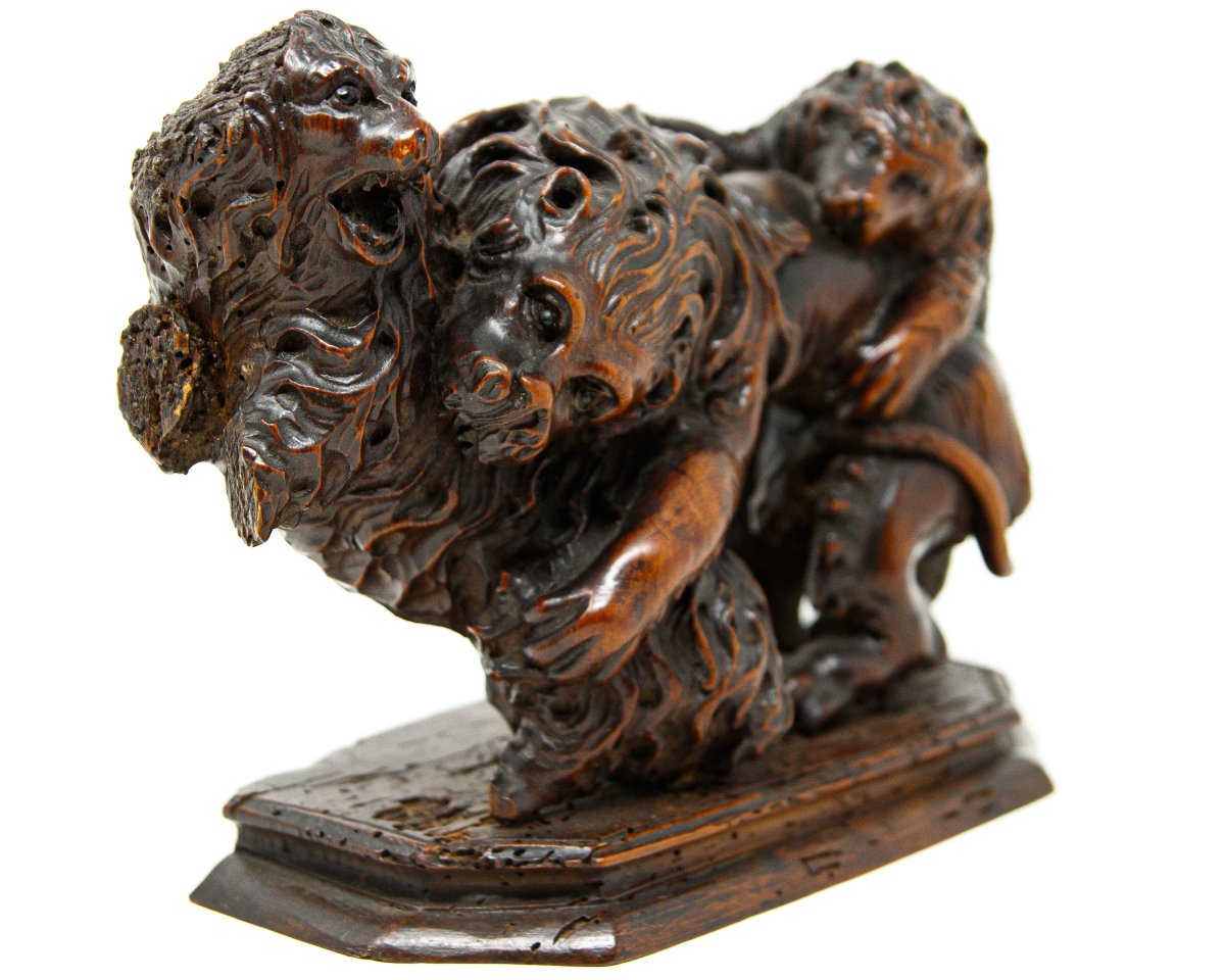 Germany, 17th Century, A Fight Between A Lion And Dogs-photo-2