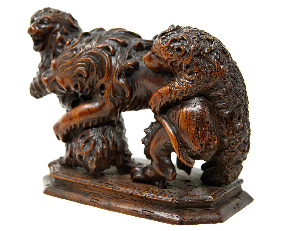 Germany, 17th Century, A Fight Between A Lion And Dogs-photo-2