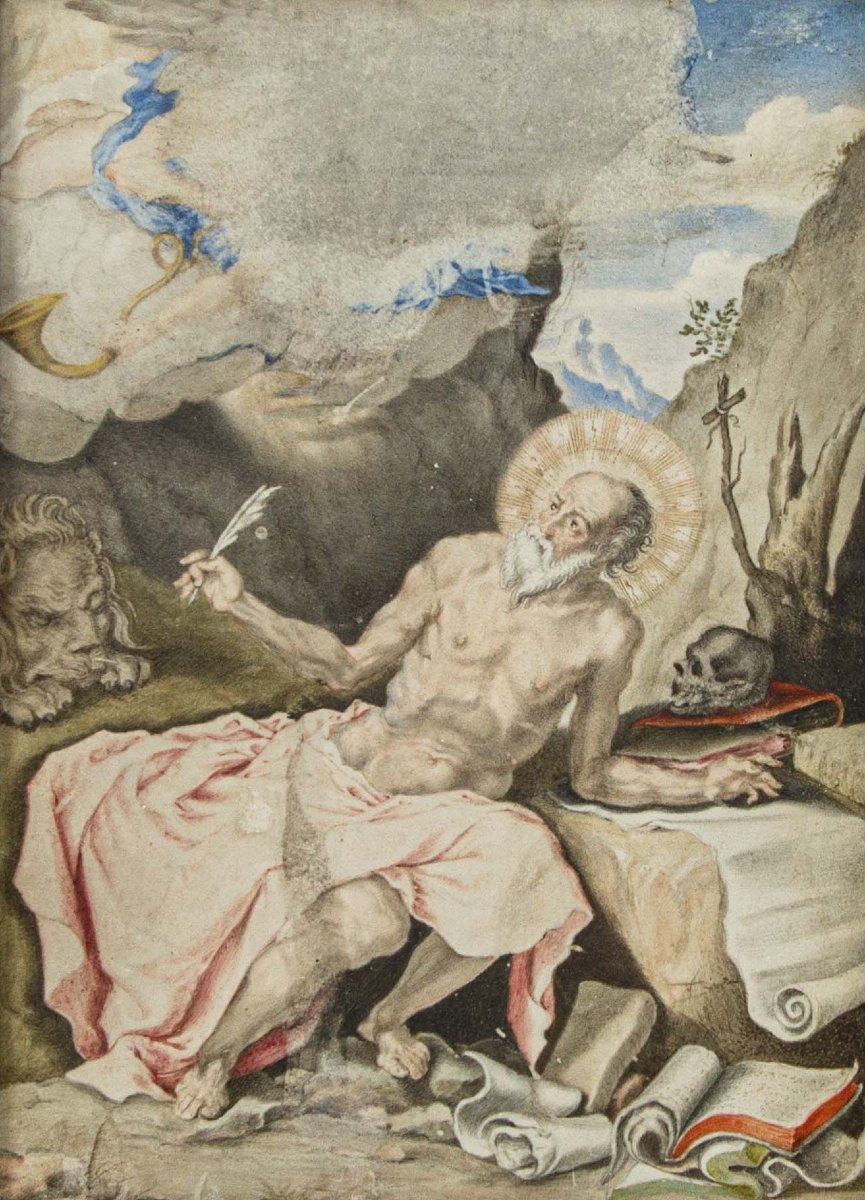 17th Century, Saint Jerome In The Desert-photo-2