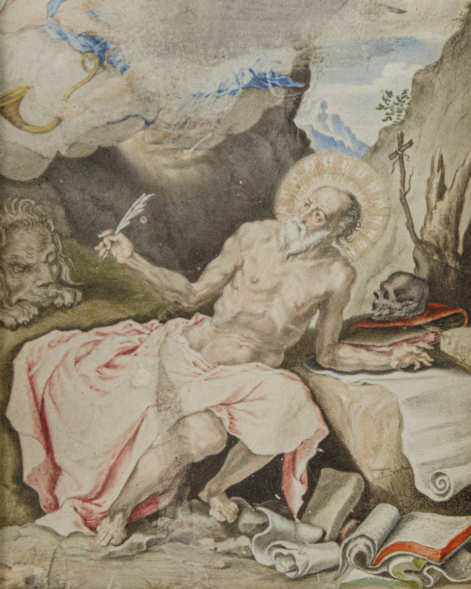 17th Century, Saint Jerome In The Desert-photo-4