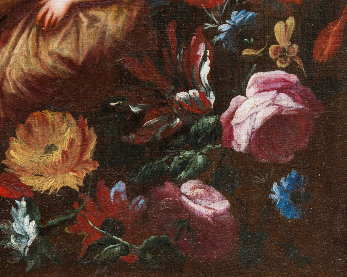 Pier Francesco Cittadini (1616–1681), Attributed To, Garland With The Sleeping Jesus-photo-4