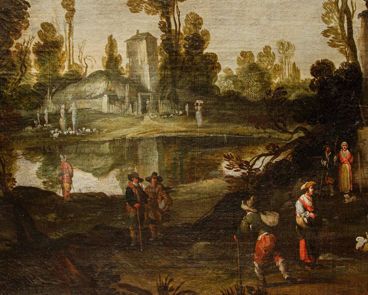 Master Of The Ligurian School, Landscape With Figures-photo-4