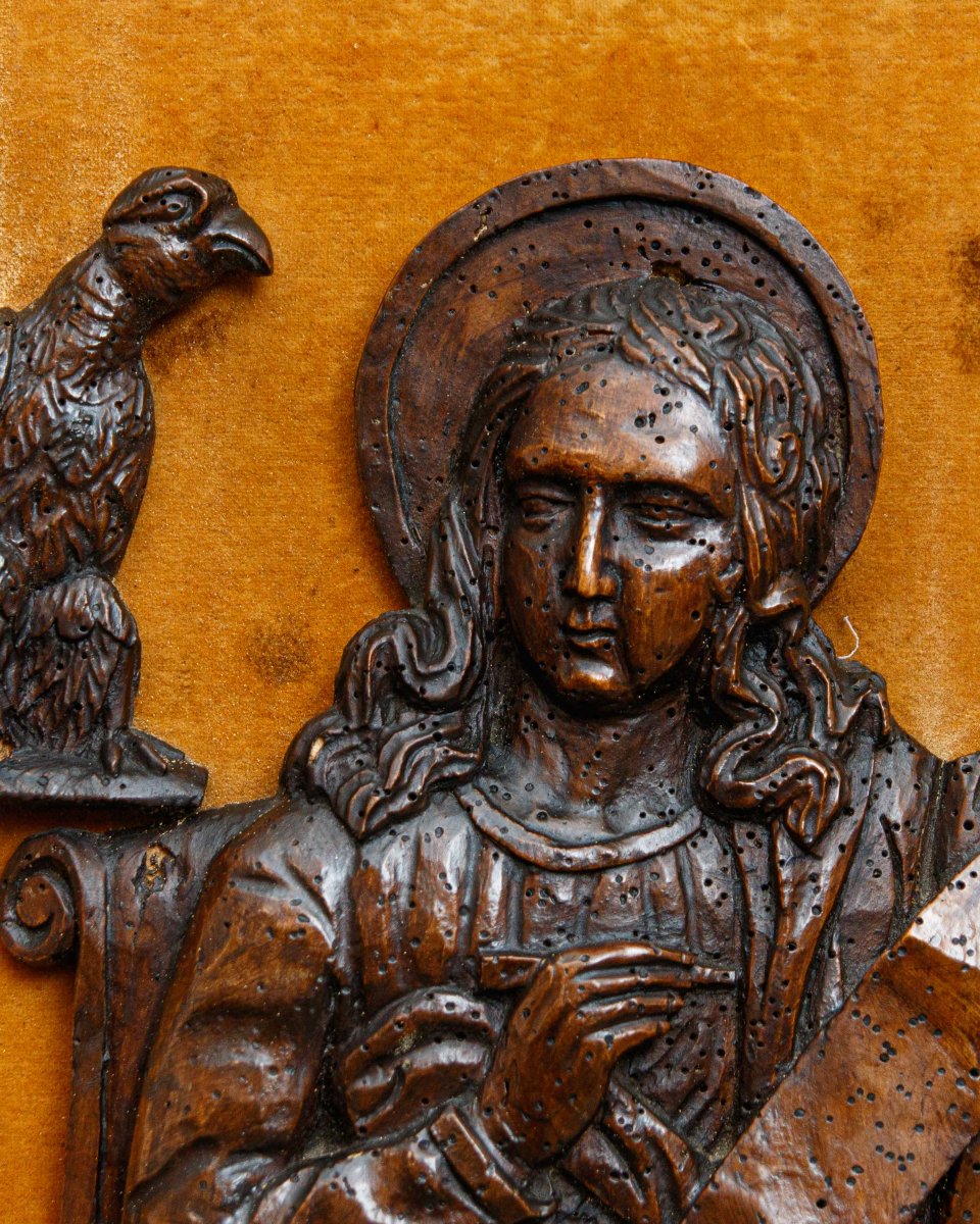 17th Century, Panel Depicting St. John The Evangelist-photo-3