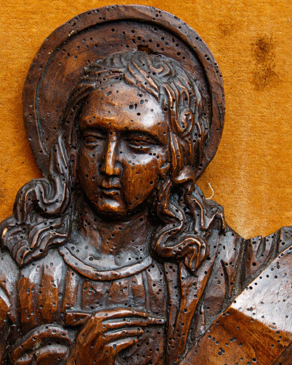 17th Century, Panel Depicting St. John The Evangelist-photo-5
