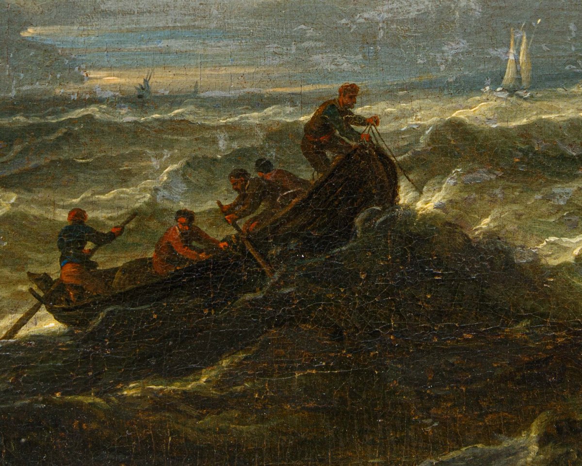 Pieter Mulier le Jeune (Haarlem, 1637 - Milan, 1701), Navires dans une mer en tempête-photo-5