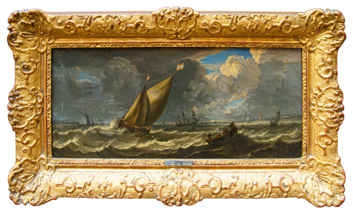 Pieter Mulier le Jeune (Haarlem, 1637 - Milan, 1701), Navires dans une mer en tempête