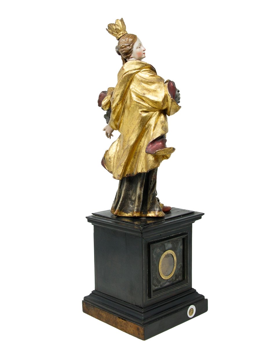 Allemagne, XVIIIe siècle, Reliquaire avec sainte Catherine d’Alexandrie
