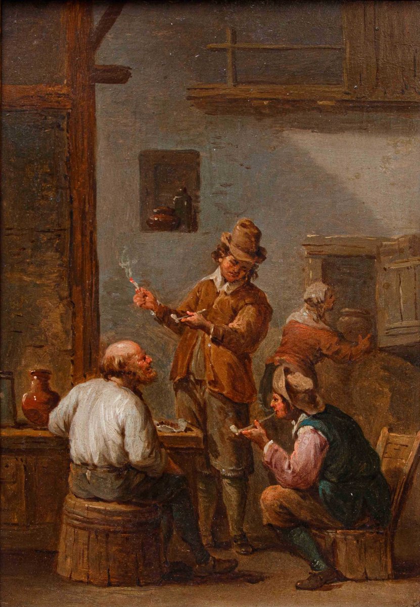Atelier de Jan Thomas van Kessel (Anvers, 1677-1741), Scène de taverne avec fumeurs-photo-2