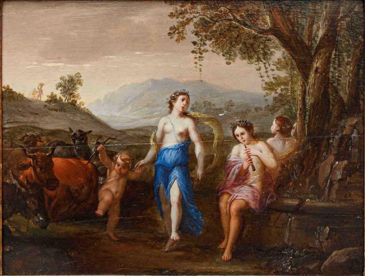 Workshop Of Victor Honoré Janssens (1658–1736) Landscape With Mythological Figures-photo-2