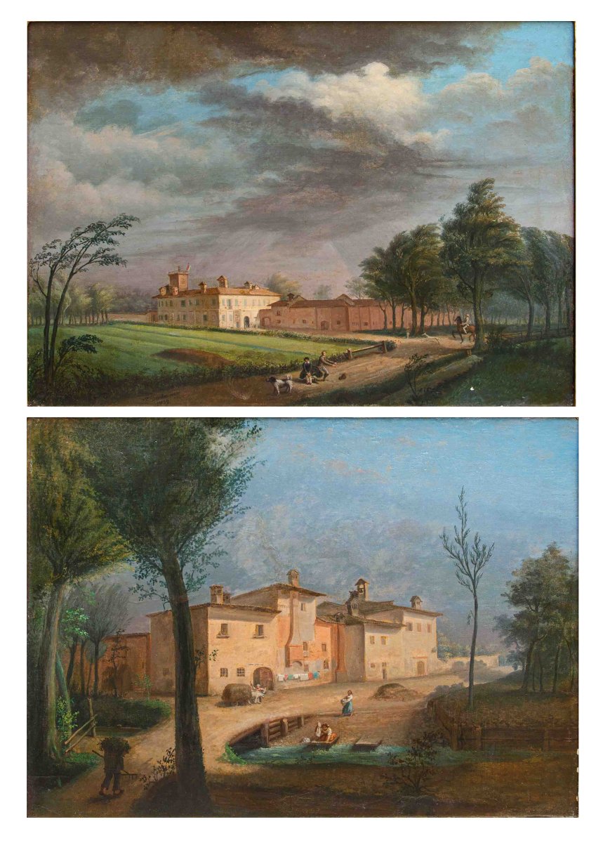 19th Century, Views Of Lombard Villas And Genre Scenes-photo-2