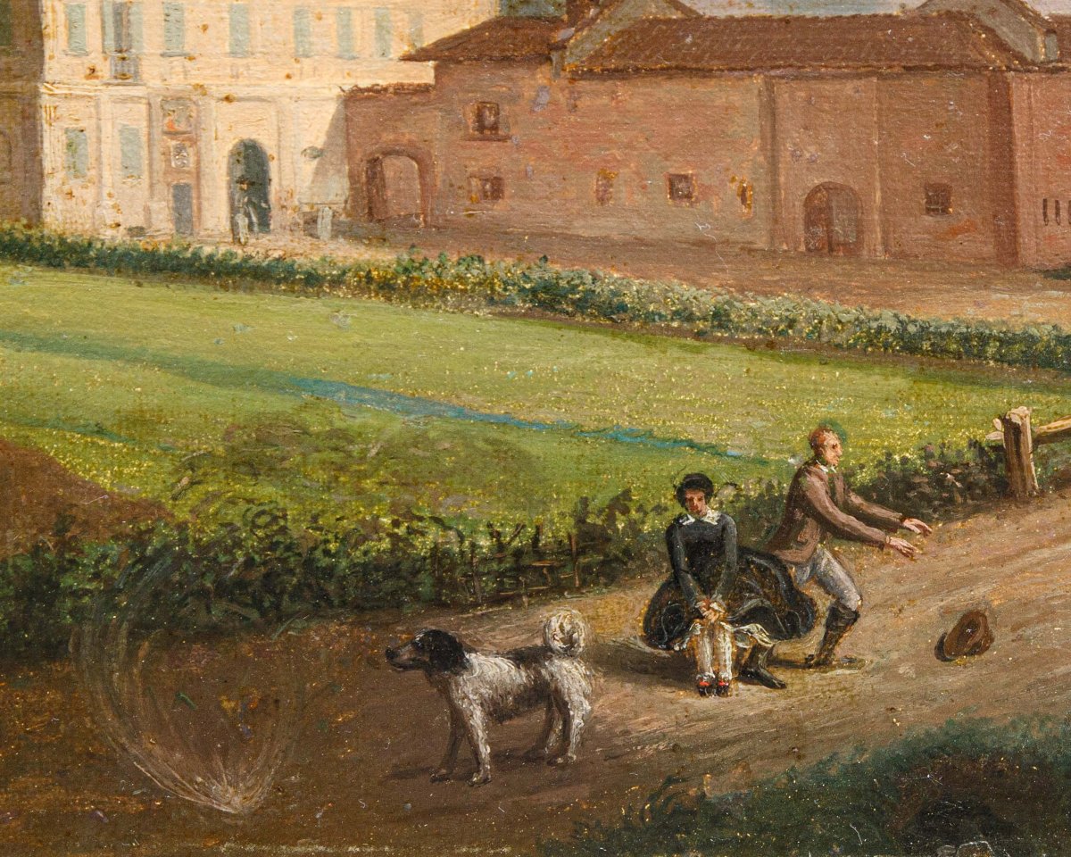 19th Century, Views Of Lombard Villas And Genre Scenes-photo-7