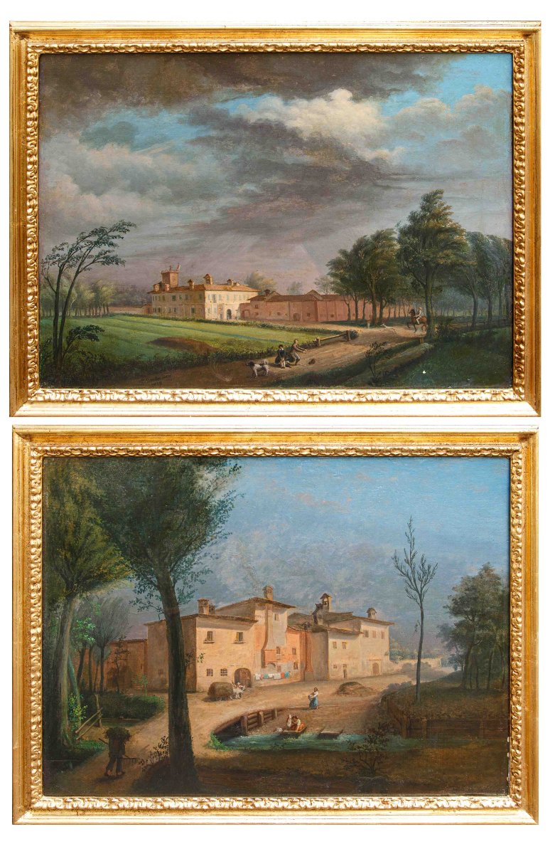 19th Century, Views Of Lombard Villas And Genre Scenes