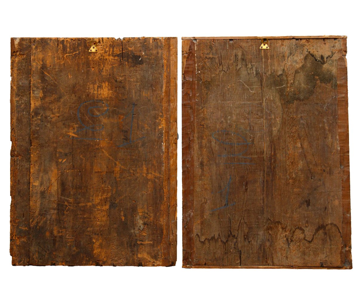 Flanders, 17th Century, Door Panels Depicting Allegories Of Summer And Winter-photo-2