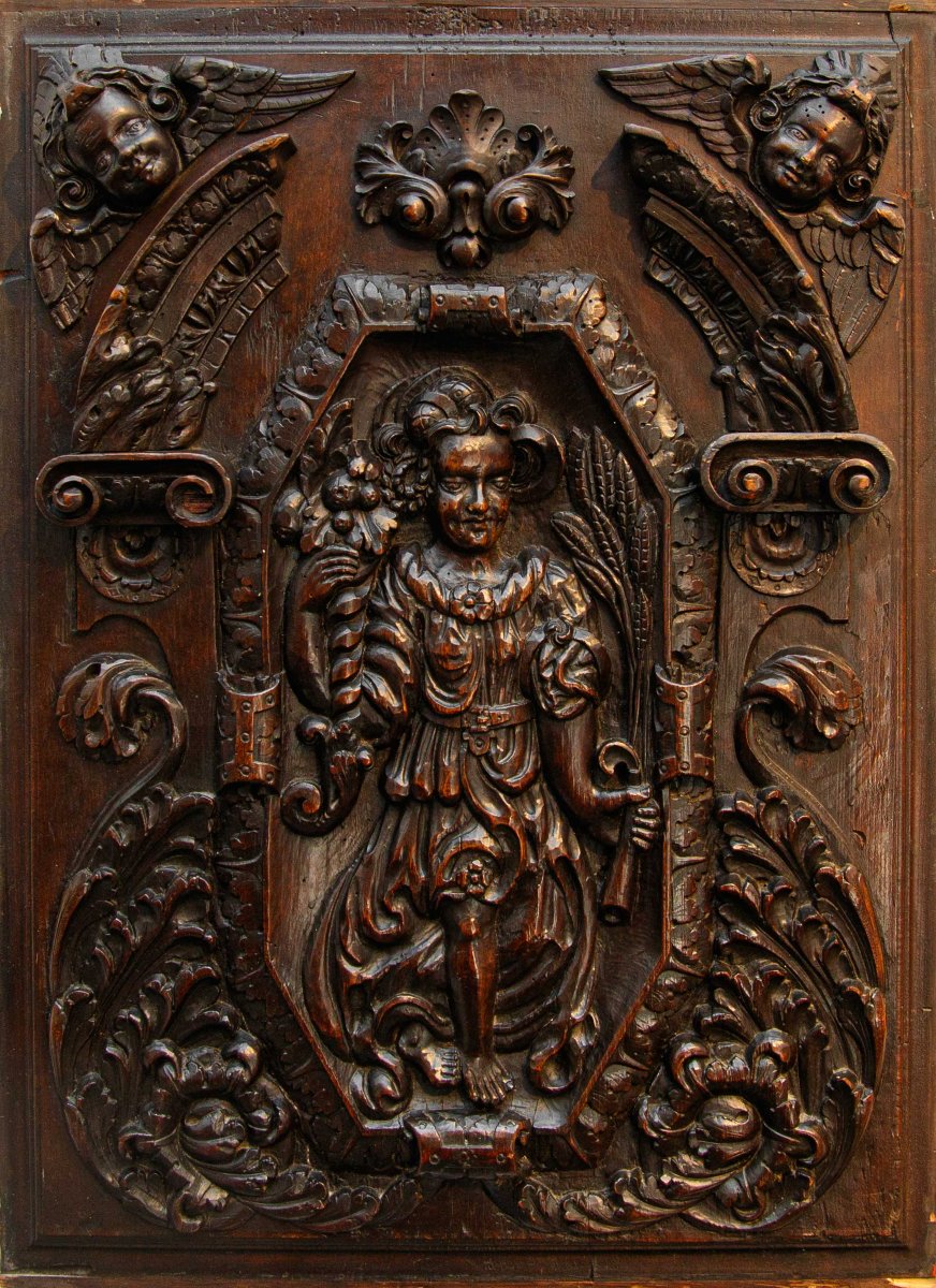 Flanders, 17th Century, Door Panels Depicting Allegories Of Summer And Winter-photo-3